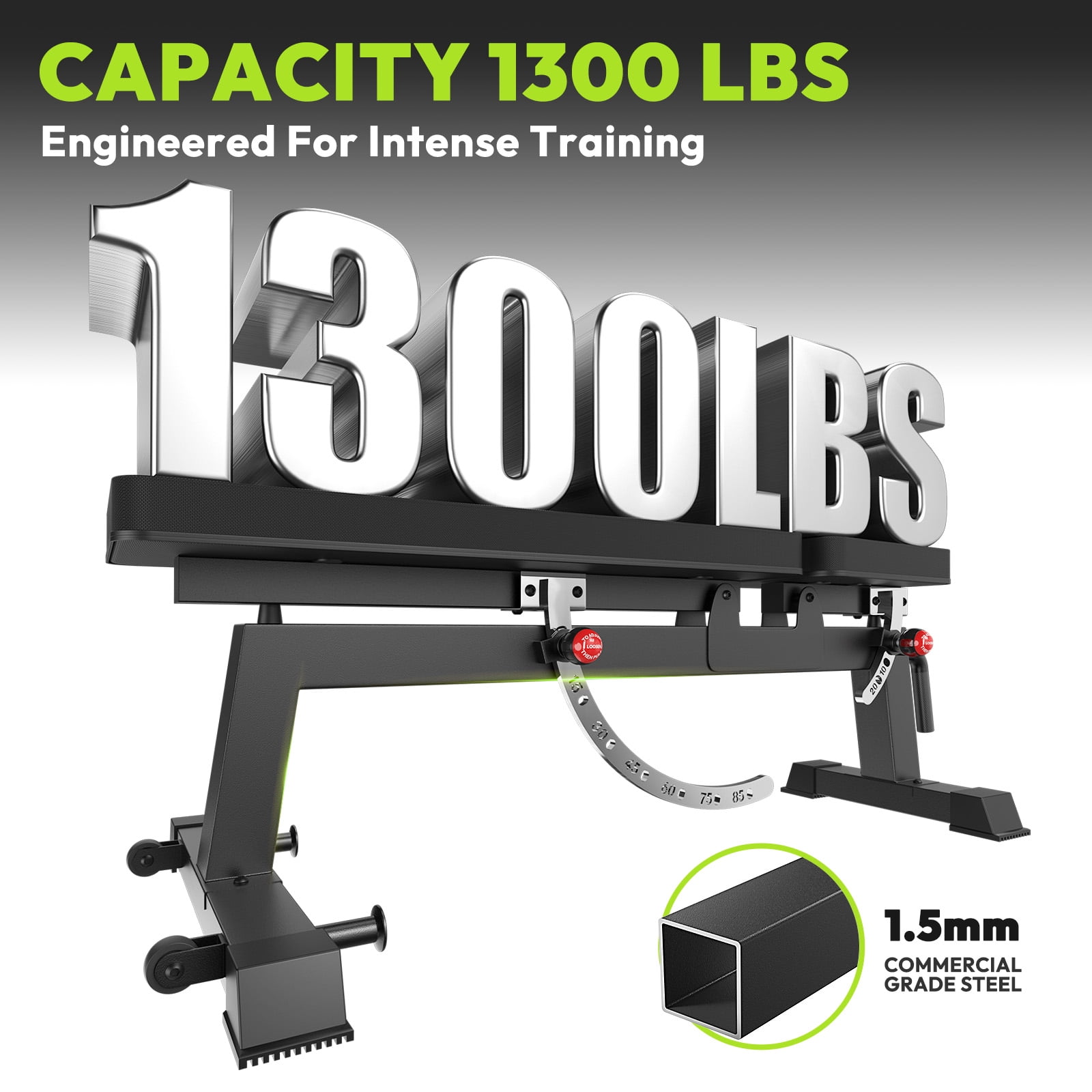 HANDBODE Adjustable Weight Bench for Full Body Workout, 1300 LBS Weight Capacity Bench Press with Secure Hand Grip, Incline Upright Flat Utility Workout Bench with Fast Adjustment for Home Gym Streng