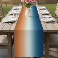 thumbnail image 4 of Orange Blue Ombre Table Runner 90 Inches, Contemporary Abstract Gradient Bed Runner Dresser Scarves Tabletop for Indoor Outdoor Parties/Ceremony/Banquet, 13" x 90", 4 of 9