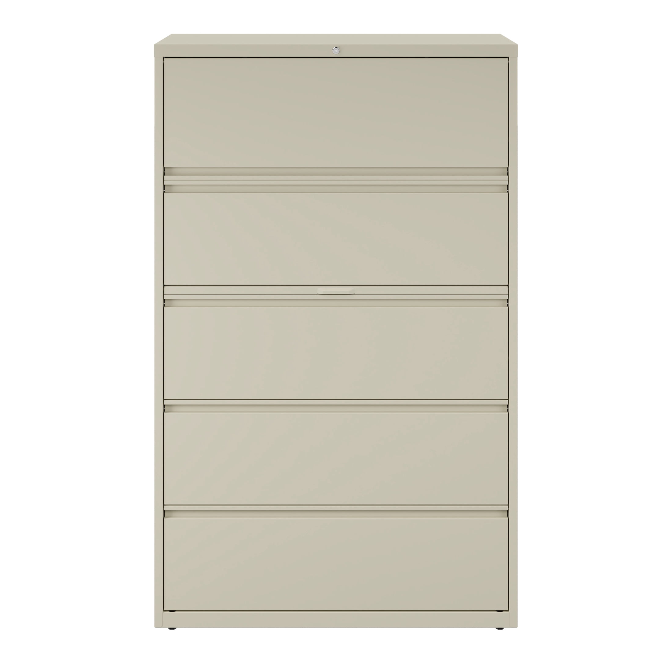 Hirsh 42 inch Wide 5 Drawer Metal Lateral File Cabinet for Home and Office, Holds Letter, Legal and A4 Hanging Folders, Putty