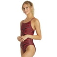 thumbnail image 6 of iSwim Swirl Thin Strap One Piece Swimsuit, High Cut, Unpadded, Athletic (Women’s), 6 of 10