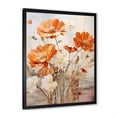 thumbnail image 2 of Designart "Fiery Blooms in Orange and Beige I" Floral Framed Wall Art - Traditional Orange Marigold Entryway Framed Wall Art Print, 2 of 6