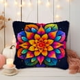 thumbnail image 5 of Colorful Flower Mandala Pattern DIY Latch Hook Pillow Kits for Adults Printed Pillowcase Crochet Yarns Hooking Handmade Pillow Cover Cushion for Home Sofa Decoration 17x17inch(6), 5 of 7