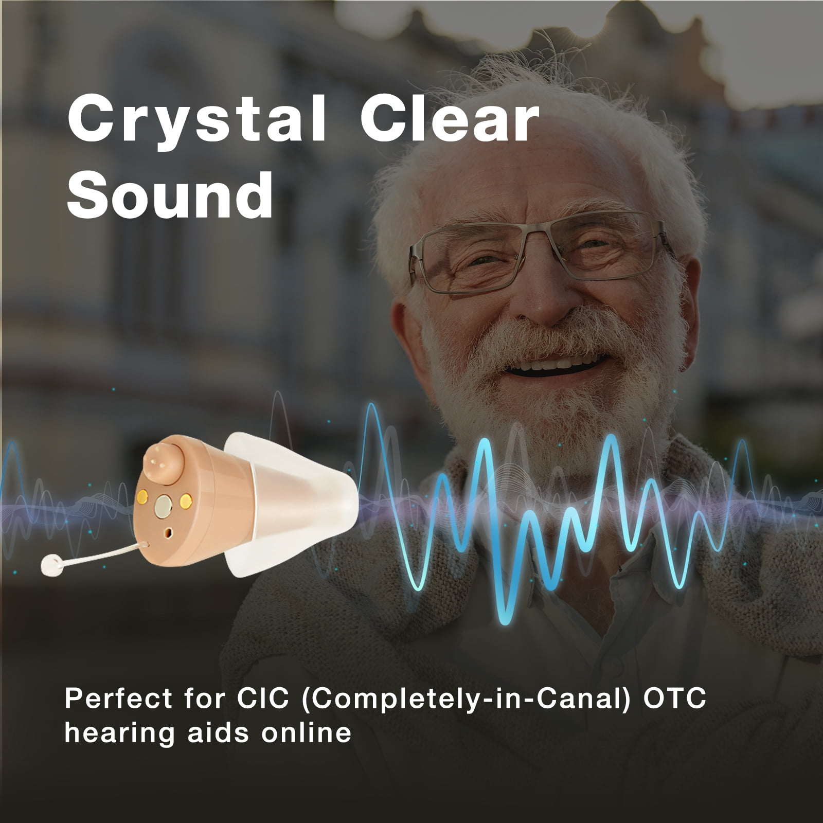 Advanced SmartR Smallest Hearing  Aids with Noise Cancelling,Completely-in-the-Canal Hearing Aid with Portable Charging Case,1 Pair,CHOSGO