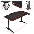 thumbnail image 3 of Costway 55'' Gaming Desk T-Shaped Computer Desk w/Full Desk Mouse Pad&Gaming Handle Rack Cup Holder&Headphone Hook, 3 of 11
