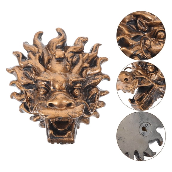 HEANUJJ Outdoor Coffee Wall Fountain Resin Dragon Head Water Outlet for Villa Backyard Decor