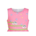 thumbnail image 4 of Robe Fille Rose Unicorn Arc-en-Ciel Été Robe d'Été 4-5 Ans, 4 of 7