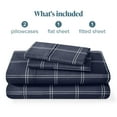 thumbnail image 5 of Bare Home Ultra-Soft Sheet Set - Premium 1800 Collection - Deep Pockets - 4-Pieces - King, Modern Plaid - Midnight/White, 5 of 8