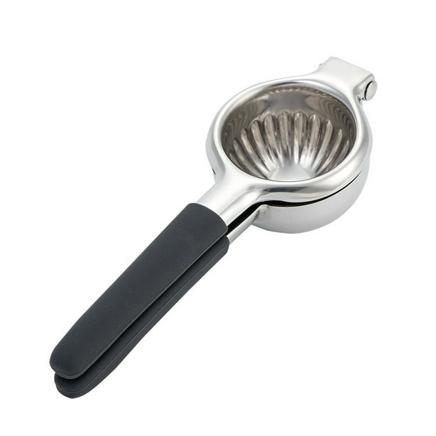Exprimidor de limón de cocina de acero inoxidable con tazón exprimidor de metal sólido resistente de alta calidad - Exprimidor de cítricos manual grande y exprimidor de lima de acero inoxidable