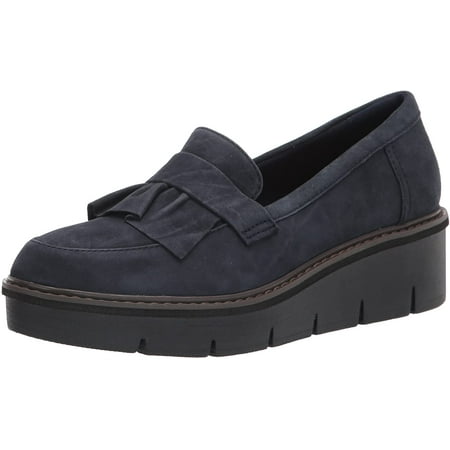 

Clarks Womens Airabell Slip Loafer 10 Navy Suede