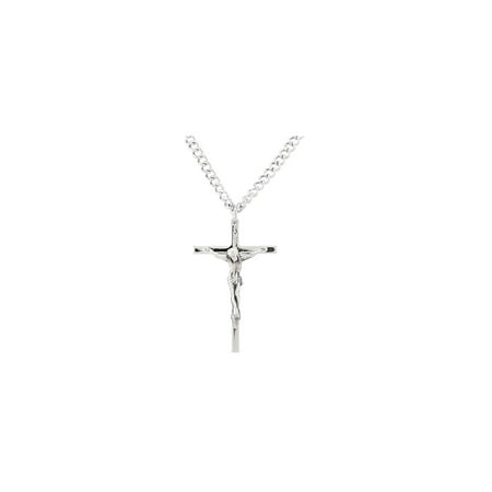Set Sterling Silver Crucifix - Crucifix - Sterling Silver on 24 inch chain