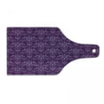 thumbnail image 1 of Eggplant Cutting Board, Damask Pattern with Symmetrical Abstract Leaves and Swirls Forming Unified Look, Tempered Glass Cutting and Serving Board, Wine Bottle Shape, Purple Lilac, by Ambesonne, 1 of 1