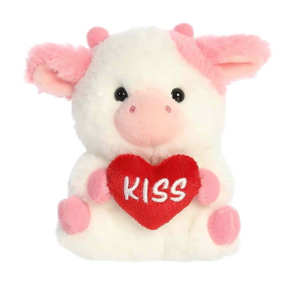 Aurora - Mini Pink Playful Stuffed Animal - 5" Kiss Cow - Rolly Pet