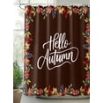 thumbnail image 2 of Fsddascl Brown Hello Autumn Shower Curtain Set - Extra Long 72" x 96" Washable Bathtub Curtain with 12 Hooks, Fall Maple Leaf Watercolor Retro Waterproof Fabric Stall Shower Curtains for Bathroom, 2 of 6