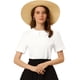 thumbnail image 1 of Blusa con cuello Peter Pan para mujer Floral Jacquard Puff Manga corta Kawaii Top blanco L, 1 of 6