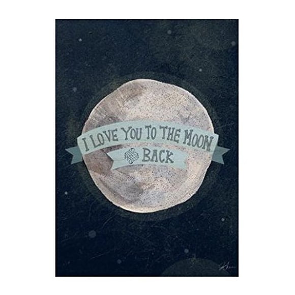 Arte mural en lienzo Oopsy Daisy Te amo hasta la luna 36 x 46 cm