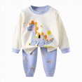 thumbnail image 5 of NOLDARES Toddler Girls Outfits Clothes 2pcs Long Sleeve Cat Print Graphic Tee and Elastic Waist Joggers Set Clothing Fall Winter(Blue,4-5 Y), 5 of 5