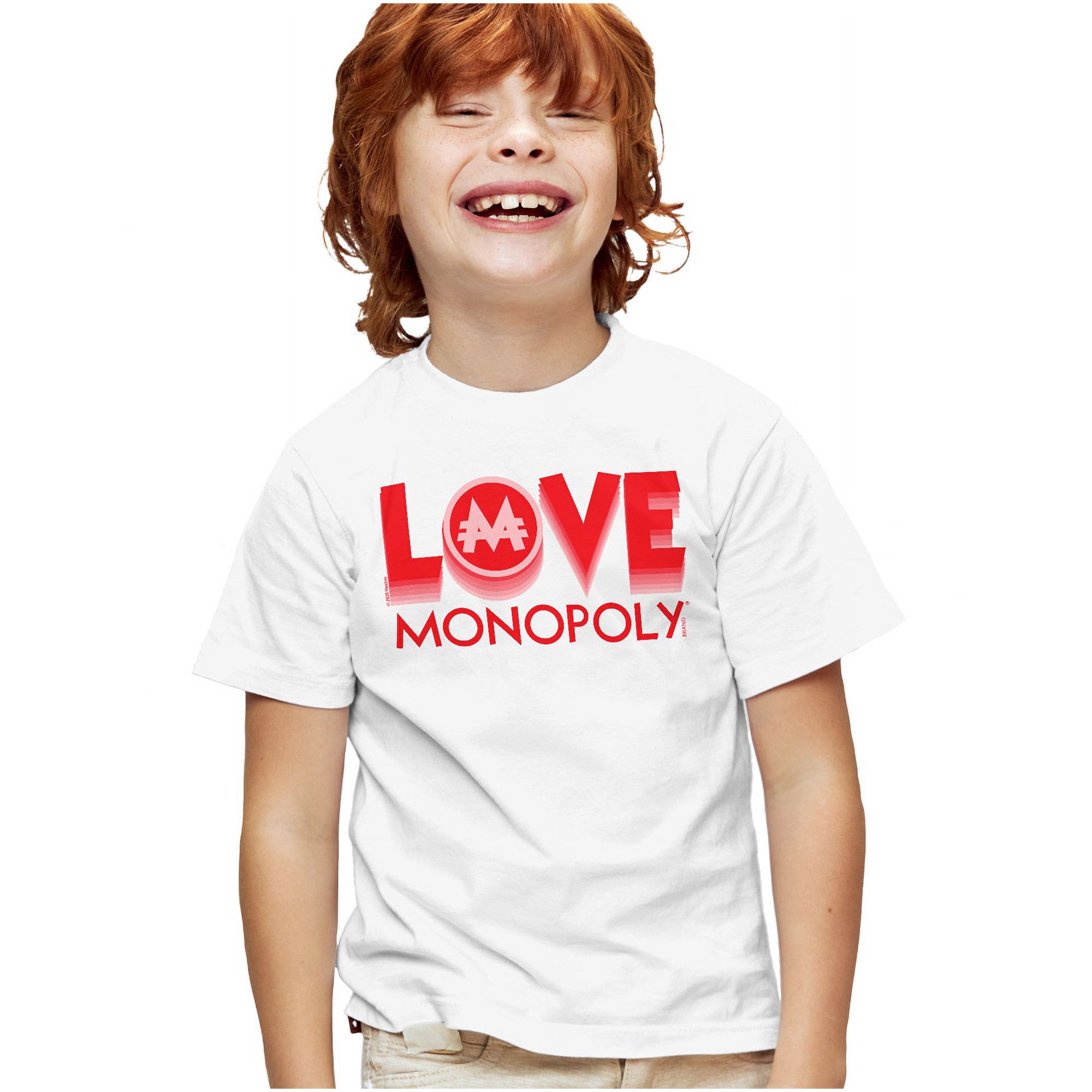 Monopoly Valentine's Day Love Kids T Shirt for Youth Boys and Girls, White, X-Large