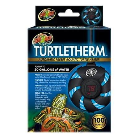 Labs 100W Turtletherm Aquatic Turtle Heater, Heats up to 78 degrees F By Zoo (Best Aquatic Turtle Heater)