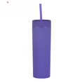 thumbnail image 4 of Double Layer Plastic Cup Frosted Rubber Paint Water Cup 16oz Straight Straw Cup, 4 of 4