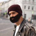 thumbnail image 3 of Unisex Wacky Beard Hat Knit Funny Beanie Halloween Cap Wind Mask Winter Warm Funny Knit Hat Beard Facemask Handmade Knit Hat and Removable Beard, 3 of 4
