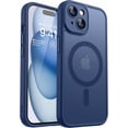 thumbnail image 1 of Funda Magnética para iPhone 15, Cubierta Mate Translúcida a Prueba de Golpes - Azul Profundo, 1 of 7