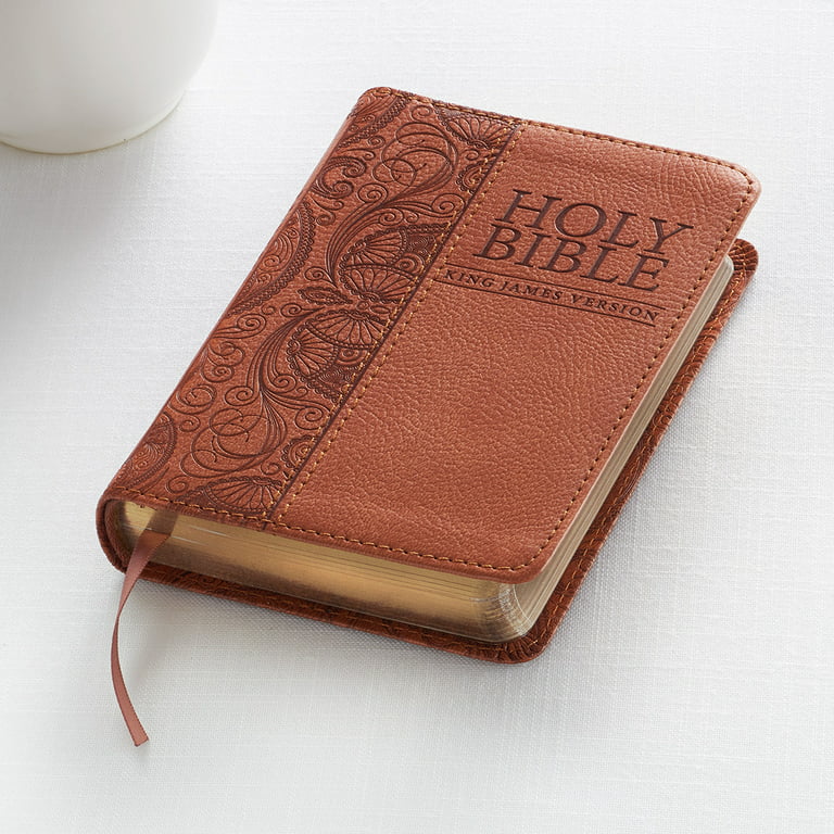 KJV Holy Bible, Mini Pocket Size, Black Faux Leather w/Ribbon Marker, Red  Letter, King James Version