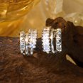 thumbnail image 6 of NICKSUN 3-in-1 Stackable Hoop Earrings, Sparkling Square Cubic Zirconia Irregular Geometric Luxury Hoop Ear Jewelry, 6 of 9
