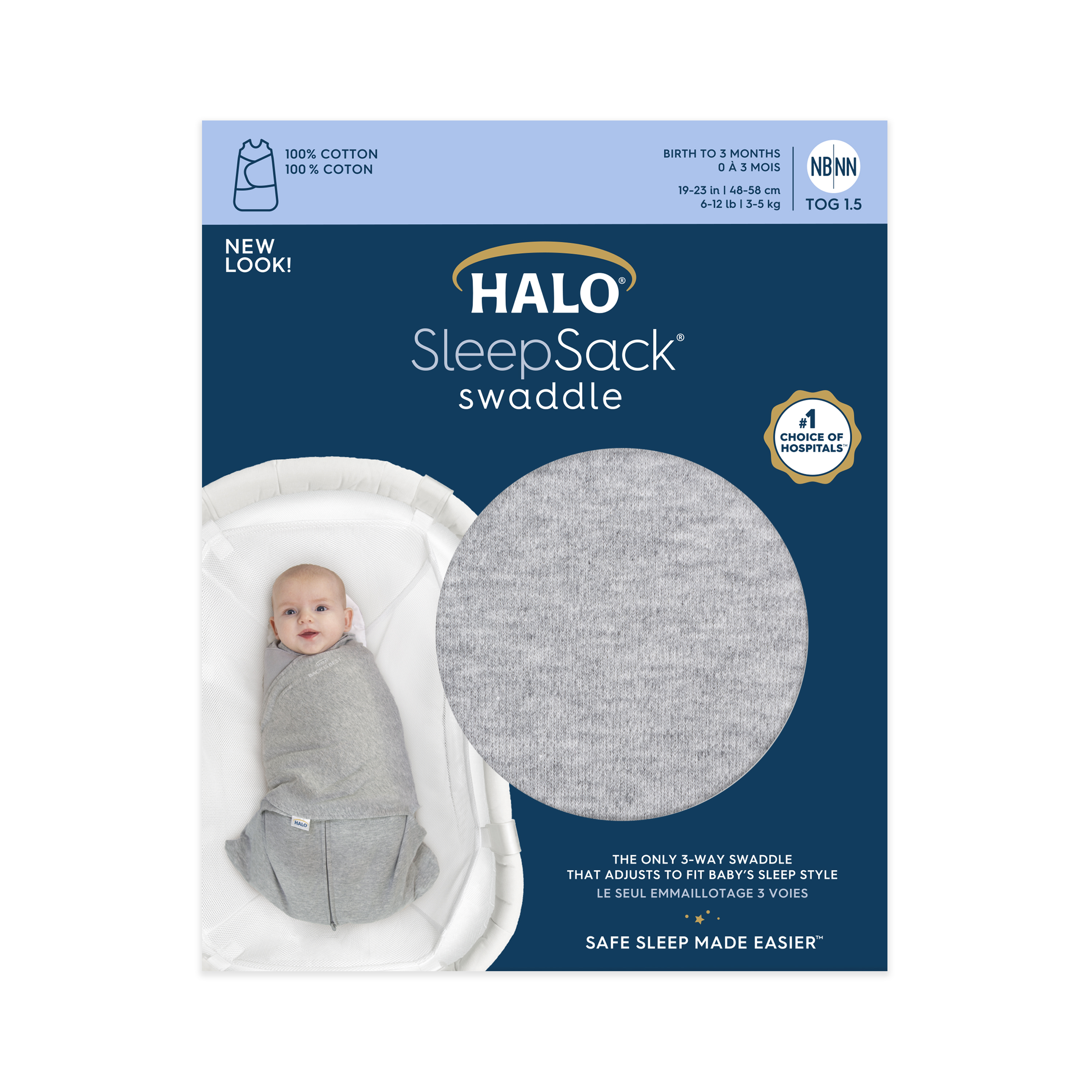 HALO SleepSack Swaddle, 100% Cotton, Newborn, 0-3 Months photo 6