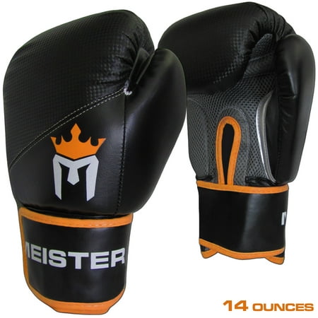 Meister 14 Ounce Boxing Gloves - Black/Orange