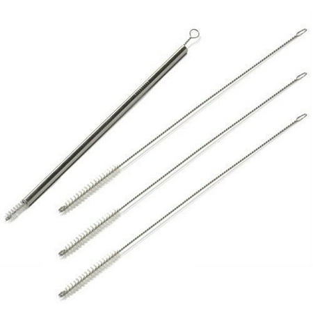 Stainless Steel Algae Brush 4 PACK LONG Drink Straw Cleaning Brush (set of 4) 10.25