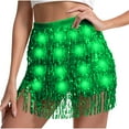 thumbnail image 2 of Sequin Skirts for Women LED Shining Fringe Ruffle Flowy A-Line Short Skirts for Juniors Performance, 2 of 6