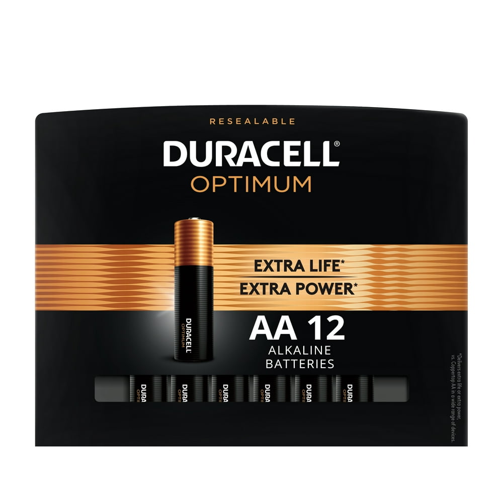 Duracell Optimum AA Battery, Double A Batteries with Resealable Package