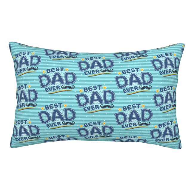 Fotbe Best Dad Ever Funda de Almohada Decorativa Estilo Occidental, Lujo en Algodón, Fundas para Almohadas King, Cojín Estampado para Decoración del Hogar-16"x24"
