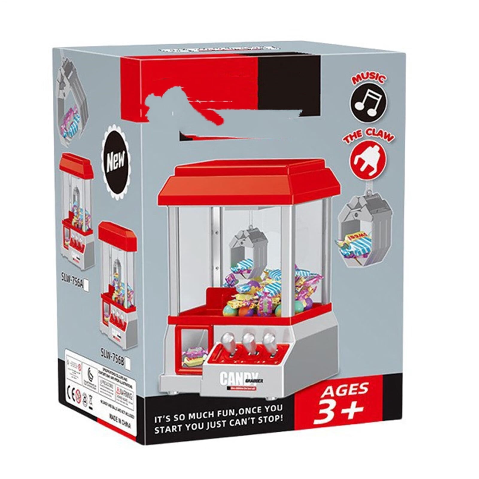 Electronic Arcade Claw Machine, Candy Prize Dispenser Game with Sound, Fun Candy Grabber Prize Dispenser Vending Toy for Boys Girls Kids