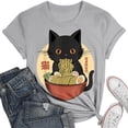thumbnail image 5 of Womens Anime Cat Ramen Graphic T-Shirts Japanese Funny Graphic Short Sleeve Tees Kawaii Cat Anime Gifts Tops, 5 of 5