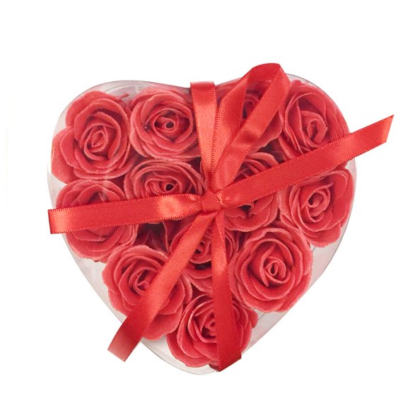Wrapables Scented Rose Soaps, Red, Set of 12