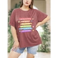 thumbnail image 2 of XCHQRTI Kindness Womens Graphic Shirt Inspirational Plus Size Tees Short Sleeve Summer Casual Tops, 2 of 7