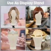 22 Inch Cork Canvas Block Head Mannequin Head for Wigs, Wig Head Stand for Display Styling Wigs Making Kit ,Including Doll Head Storage Bag