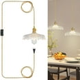 thumbnail image 5 of JOPESO Pendant Light Plug In Vintage Hanging Lamp Clear Flower Glass for Kitchen Island, Bedroom, Dining Room, 5 of 9