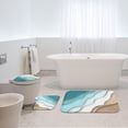 thumbnail image 6 of Bathroom Rug Set of 3, 3 Pieces Bath Mats Set, Abstract Blue Beach No Silp Washable Cover Floor Rug Decorations for Kitchen Bathroom Bedroom, 6 of 6