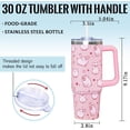thumbnail image 2 of 30 Oz Pink Pig Tumbler with Handle and Straw, Insulated Stainless Steel Coffee Travel Cup Mug Water Bottle, Cute Pig Gifts for Women Men Adults on Christmas Birthday, 2 of 6