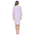 thumbnail image 4 of Casual Nights Women's Floral Snap Front Flannel Duster Long Sleeve Lounger Dress, 4 of 5