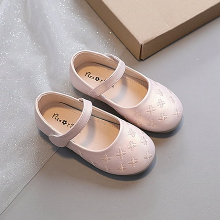 

kpoplk Baby Sandals Girl Girls Low Heel Shoes Cute PU Shoes Casual Shoes Sandals For Toddler Girls(Pink)