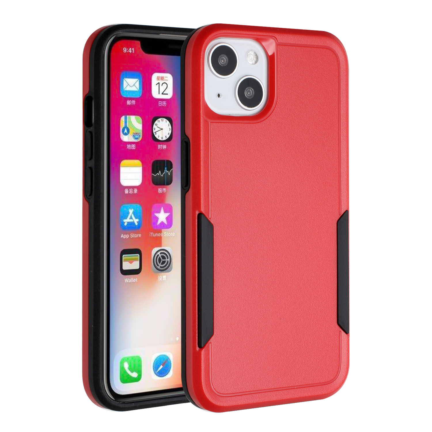 For Apple Iphone 14 Pro 6.1 Tough Strong Dual Layer Flat