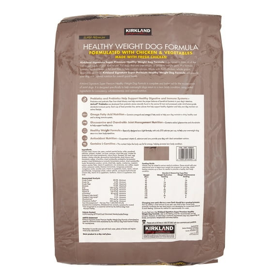 Kirkland Signature Dog Food Healthy Weight Chicken & Vegetable, 40 Lb