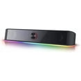 thumbnail image 2 of Desktop Soundbar, 2.0 Channel Computer Speaker with Dynamic Lighting Bar Audio-Light Sync/Display, Touch- Backlit with Volume Knob, USB Powered w/ 3.5mm Cable, Black, 2 of 10