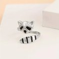 thumbnail image 2 of Raccoon Ring Resizable Silver Adorable Trash Panda Jewelry for Valentine's Day Gift, 2 of 4