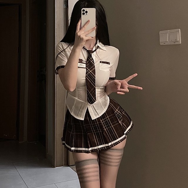 Lencería sexy para estudiantes, uniforme de tentación, falda corta, traje de pasión de Dead Water para mujer