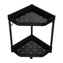 XKHAZA 2 Tier Corner Bathroom Countertop Organizer, Vanity Tray for Skincare Makeup Perfume Organizer, Small Plastics Counter Bathroom Storage and Organization