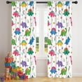 thumbnail image 5 of Blackout Kids Curtains,White Cartoon Dinosaurs Flowers Pattern Childrens Insulated Curtains Set Of 2,Bedroom Essentials,Toddler Room Decor 42"x84", 5 of 5
